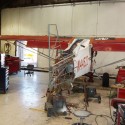 super cup piper welding fabrication aviation repair plane in hanger 1